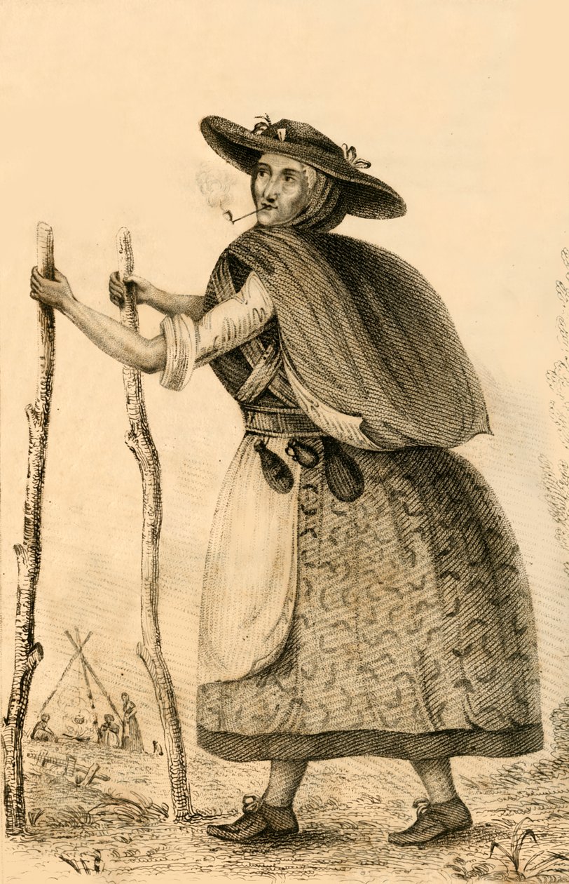 Jenny Darney, eine bemerkenswerte Persönlichkeit in Cumberland, 1821 von Robert Cooper