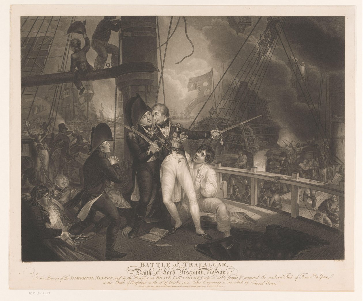 Schlacht bei Trafalgar mit dem Tod von Horatio Nelson von Robert Cooper
