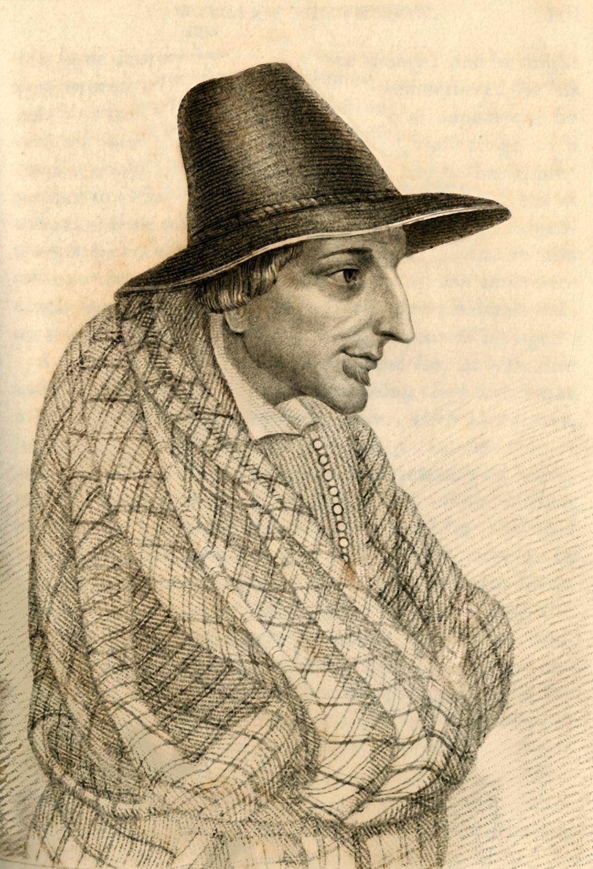 William Stevenson, ein berüchtigter Bettler, der im Wert von £900 starb, 1821 von Robert Cooper