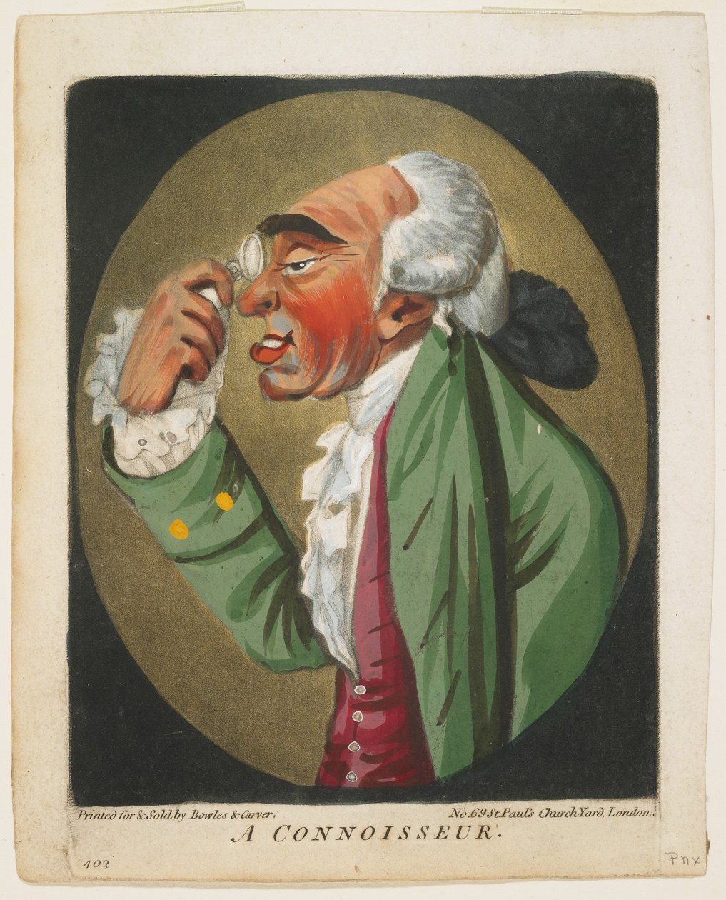 Ein Kenner, aus Ein Buch der Köpfe, 1795 von Robert Dighton