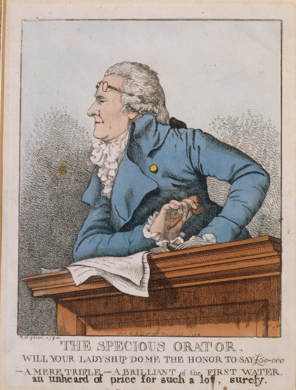 Ein scheinbarer Redner, James Christie von Robert Dighton