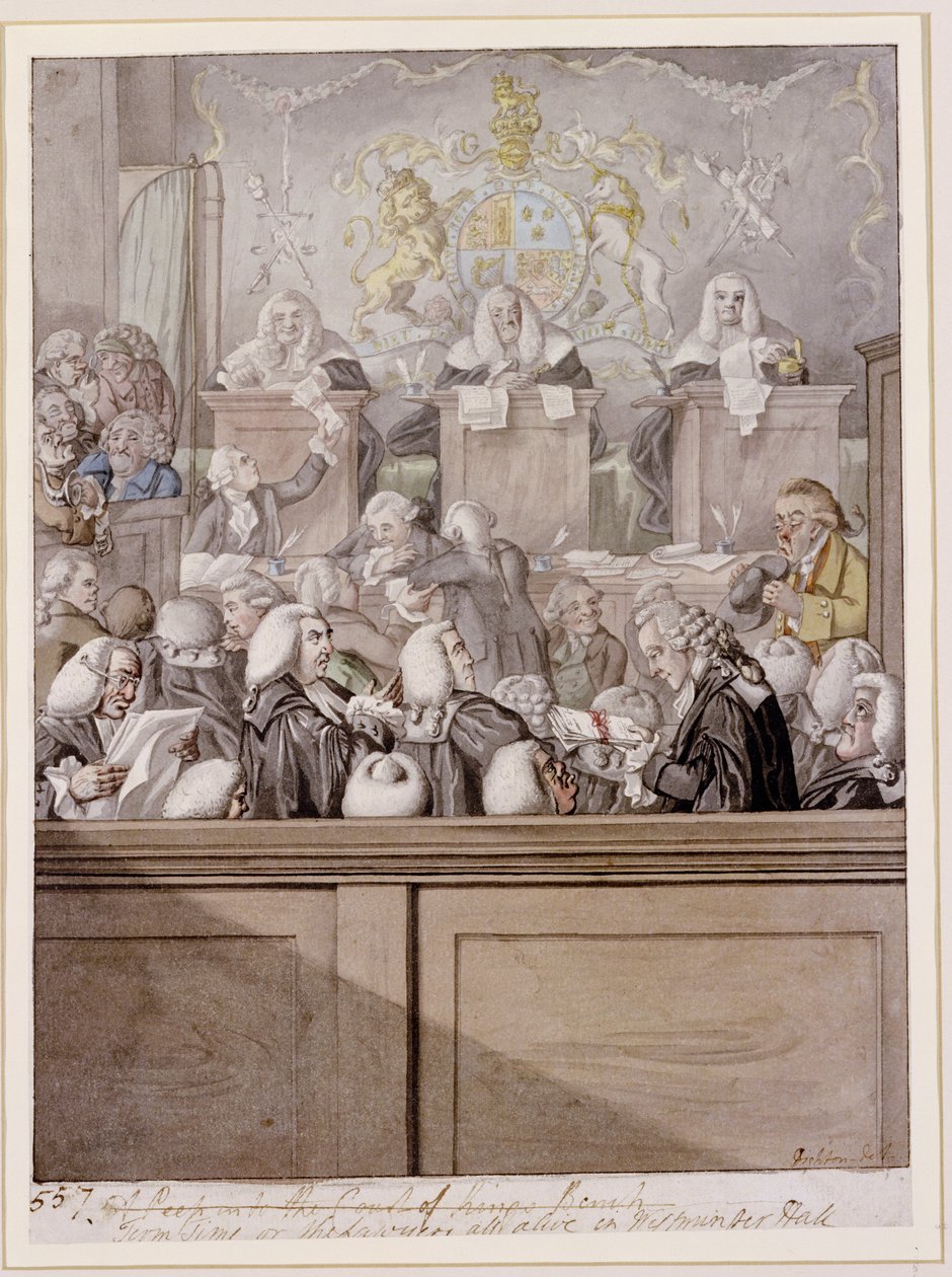 Semesterzeit - oder die Anwälte alle lebendig in der Westminster Hall von Robert Dighton