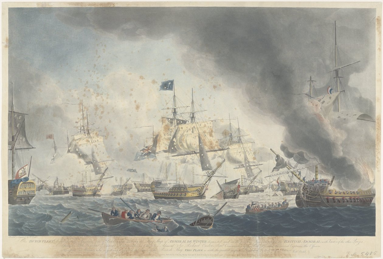 Schlacht bei Kamperduin (1797): Niederlage der Batavischen Flotte von Robert Dodd