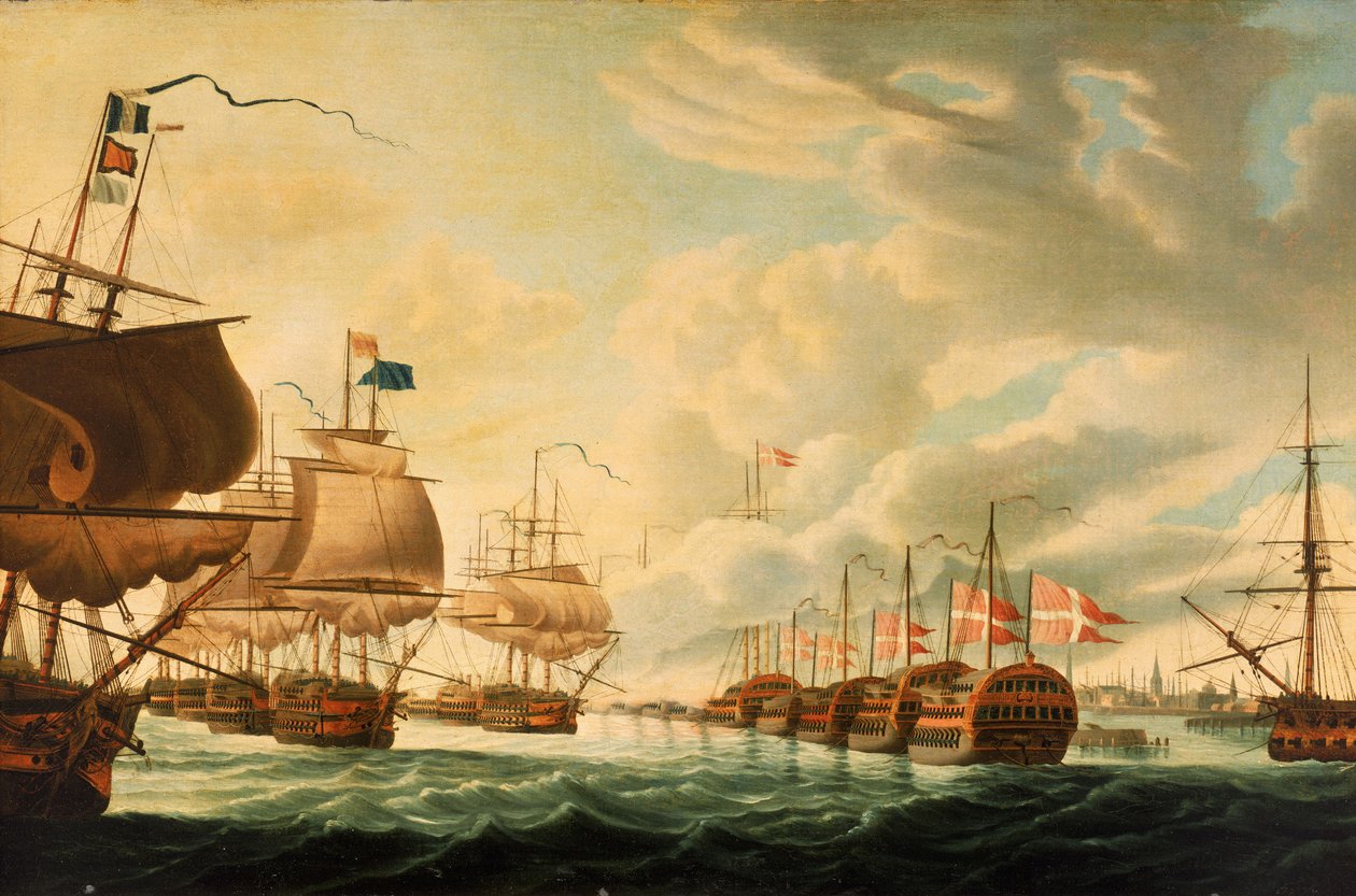 Die Schlacht von Kopenhagen, 2. April 1801, frühes 19. Jahrhundert von Robert Dodd