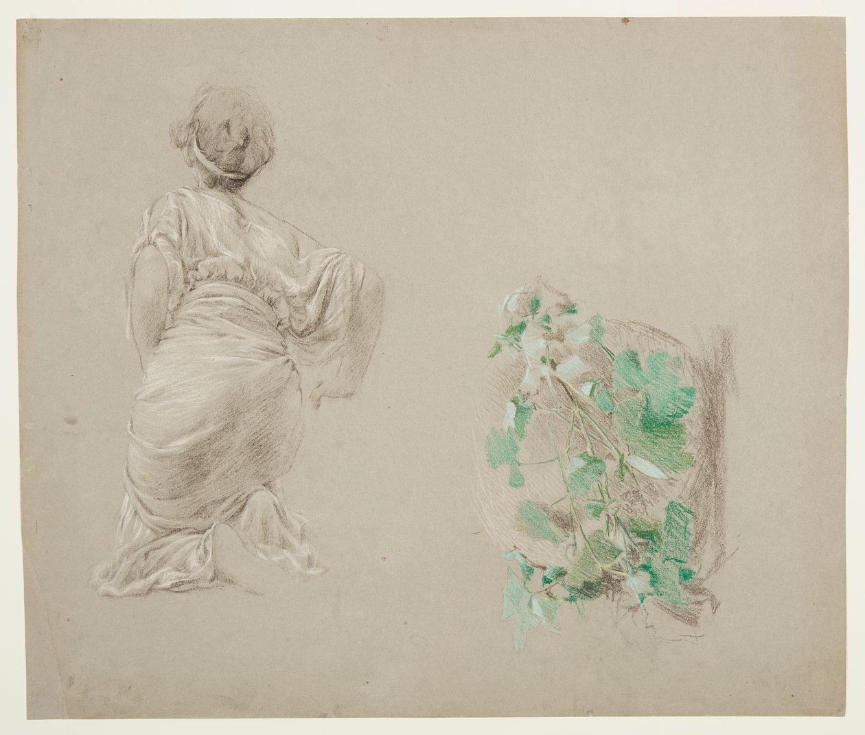 Studie für eine kniende Frau, "Weinfest", Mendelssohn Glee Club, New York, NY von Robert Frederick Blum