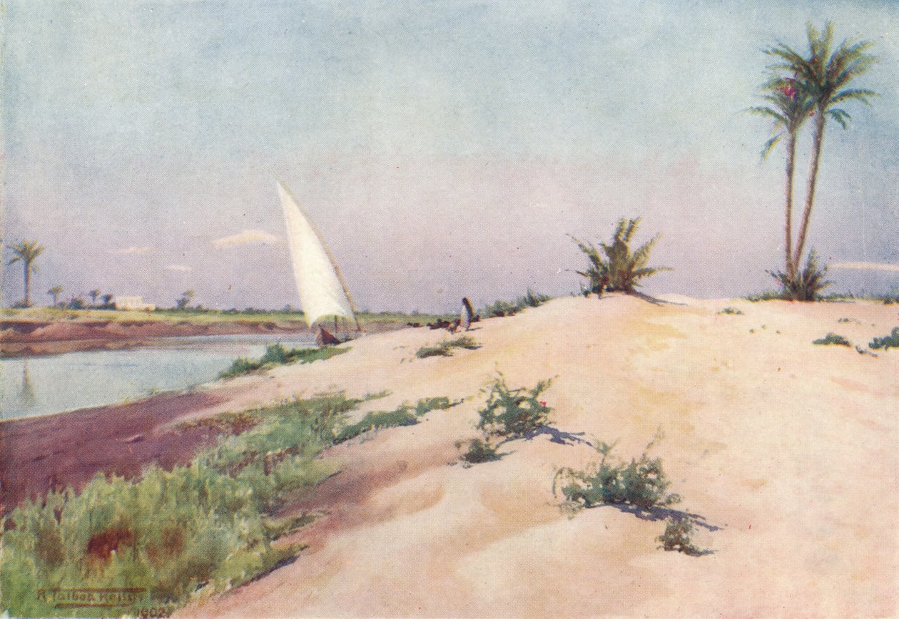 Am Ismailia-Kanal, in der Nähe von Tel-El-Kebir von Robert George Talbot Kelly