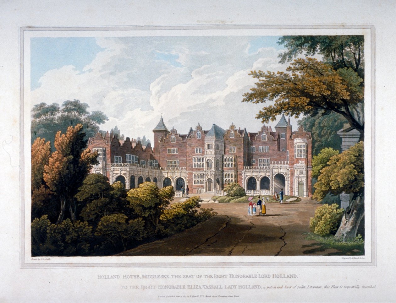Holland House, Kensington, London, 1817 von Robert Havell