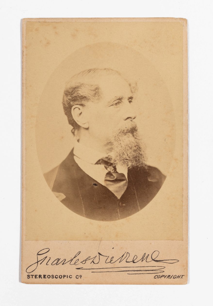 Carte de visite von Charles Dickens mit Dickens