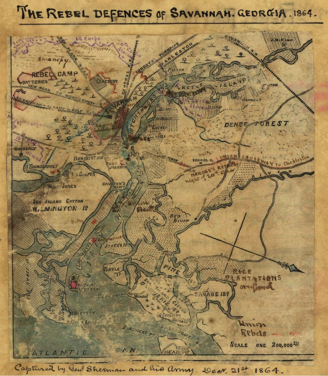 Angriff auf Ft. Pulaski Savannah, Georgia, April 1862 von Robert Knox Sneden