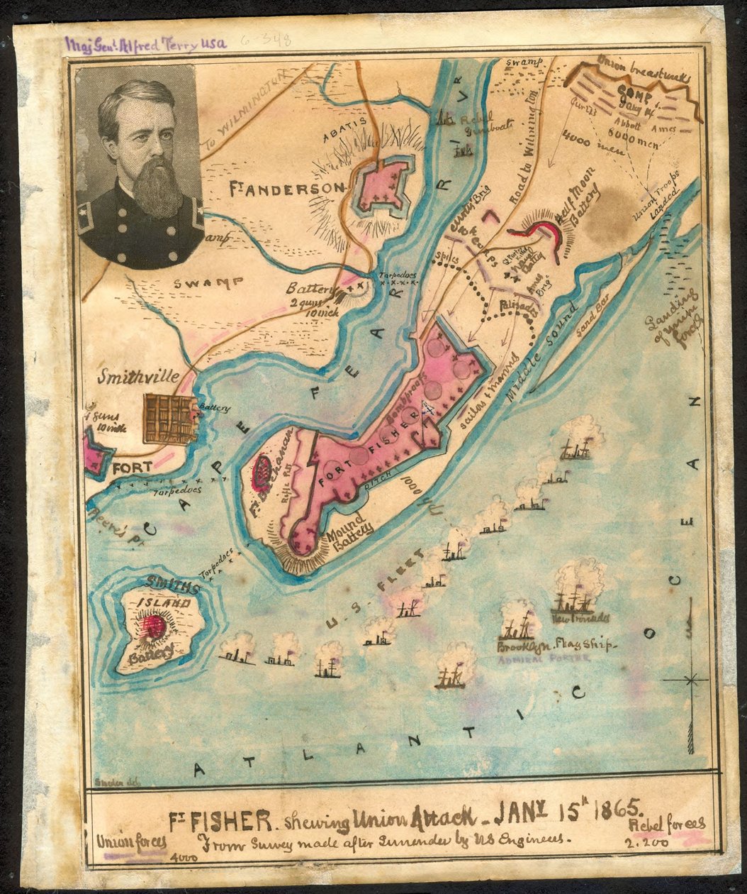 Ft. Fisher zeigt den Angriff der Union, 15. Januar 1865 von Robert Knox Sneden