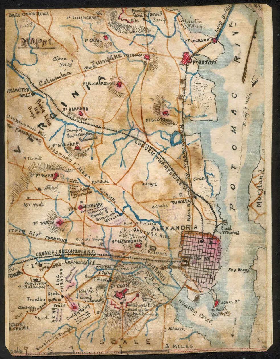 Karte von Alexandria, Virginia von Robert Knox Sneden