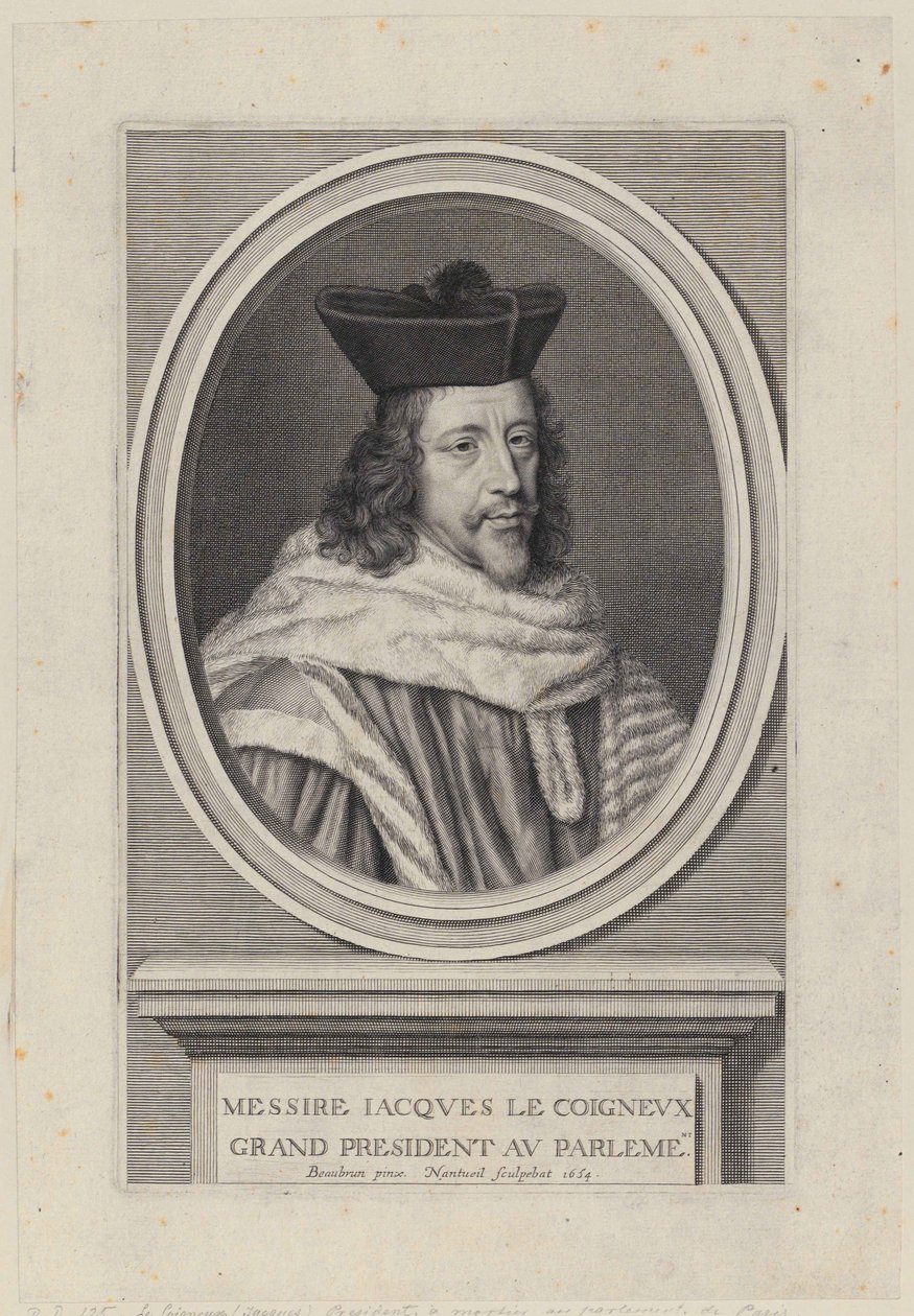 Porträt von Jacques Le Coigneux von Robert Nanteuil