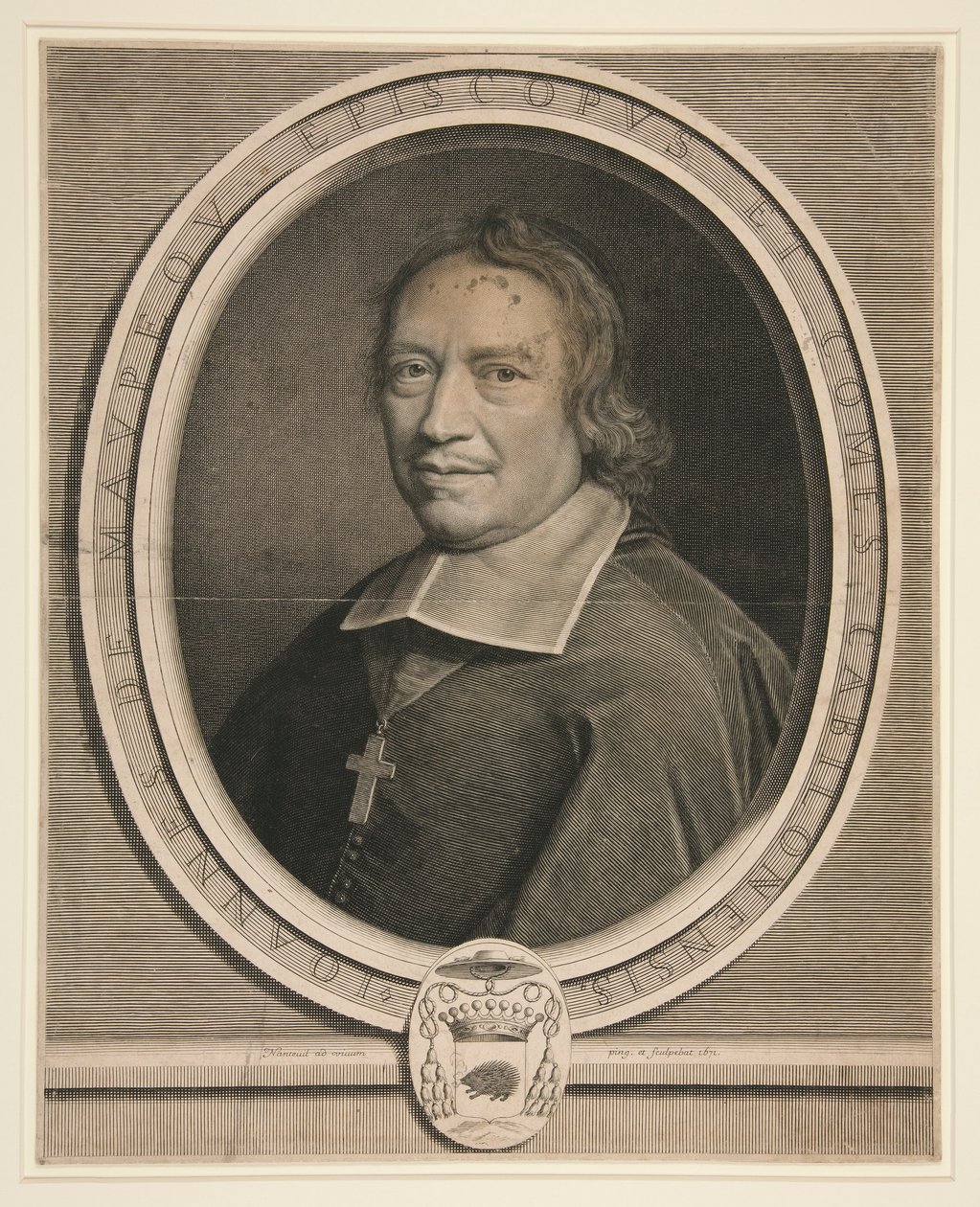 Porträt von Jean de Maupeou, Bischof und Graf von Chalons-sur-Saône von Robert Nanteuil