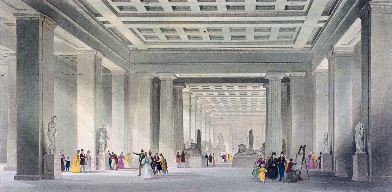 Die Grand Central und ägyptischen Salons, British Museum, Holborn, London, ca. 1836 von Robert Sands