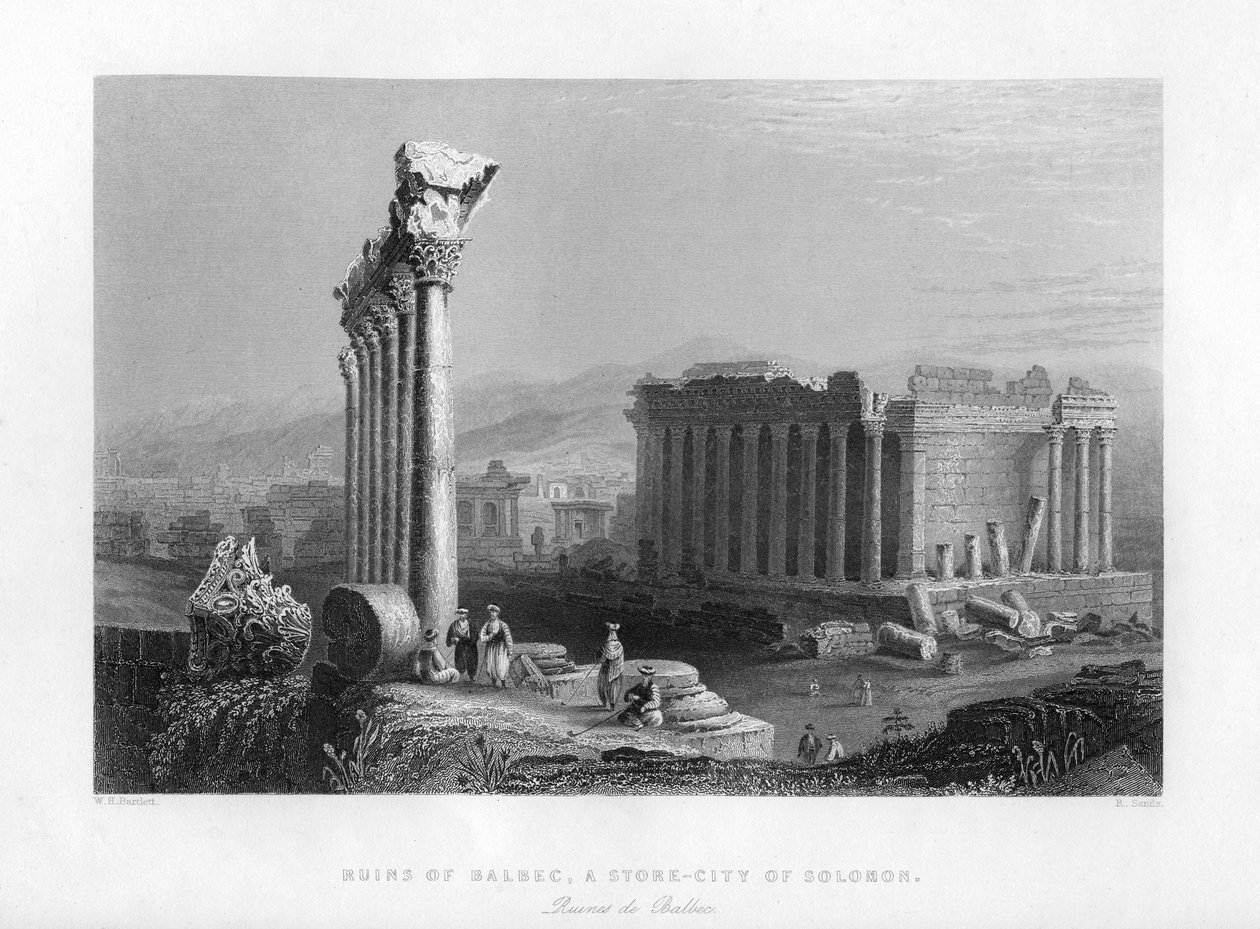 Der Große Tempel von Baalbek Heliopolis, Ägypten, 1841 von Robert Sands