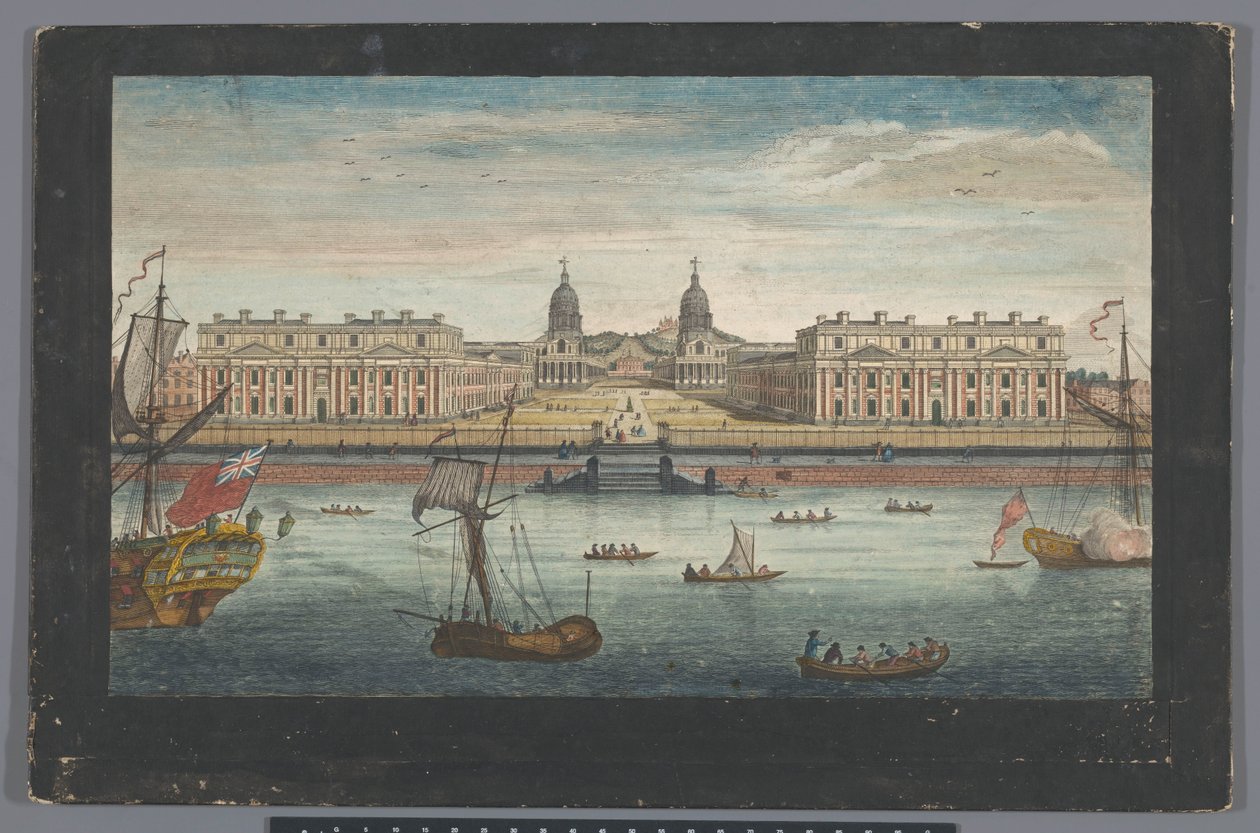 Ansicht des Greenwich Hospital am Fluss Themse in Greenwich von Robert Sayer