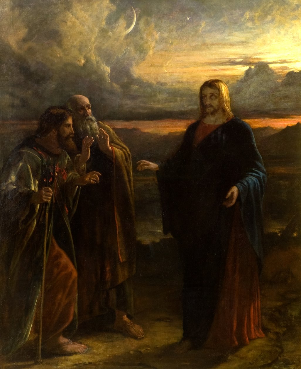 Christus und die zwei Jünger auf dem Weg nach Emmaus von Robert Scott Lauder