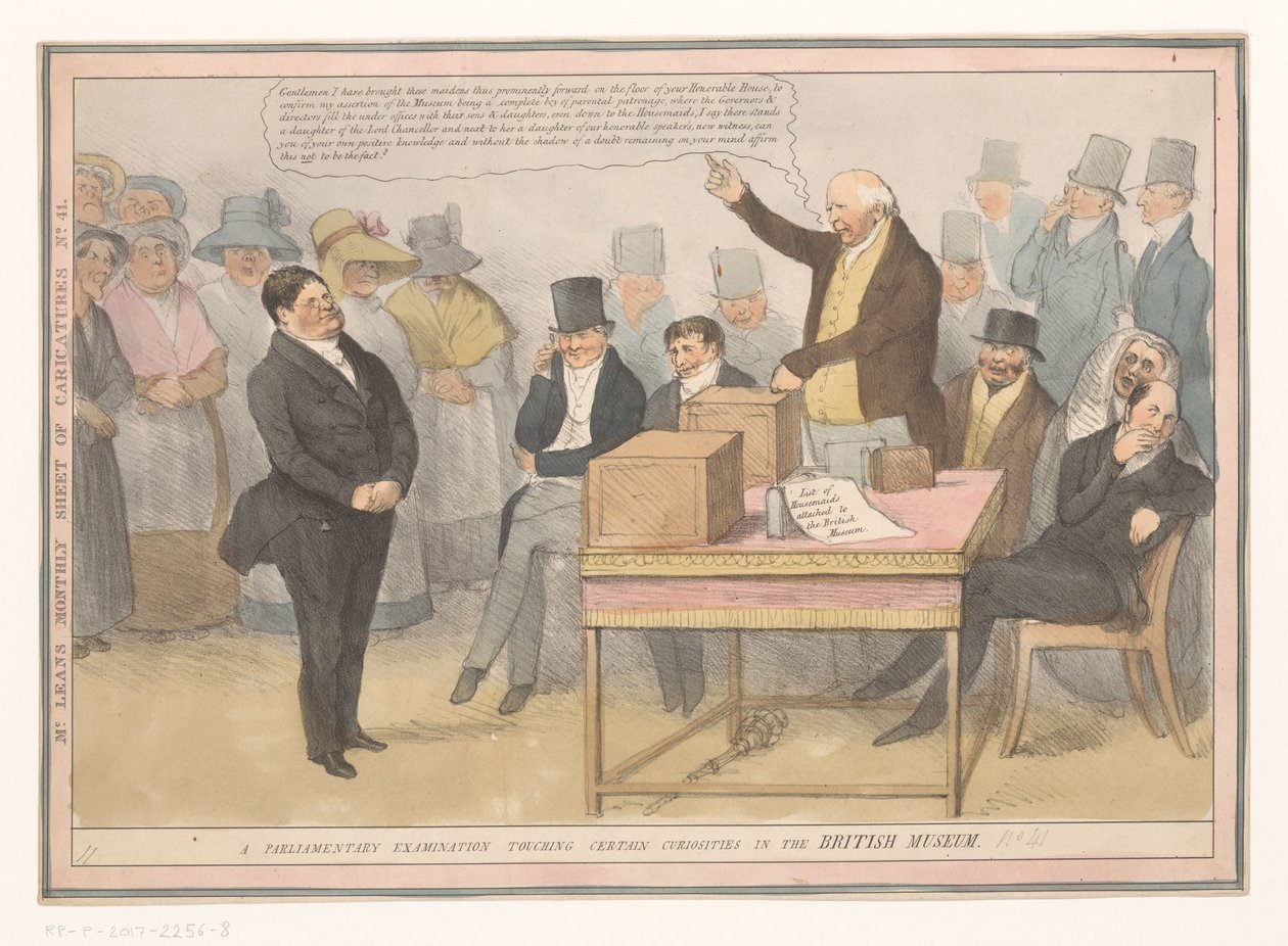 Karikatur über das British Museum von Robert Seymour (possibly)