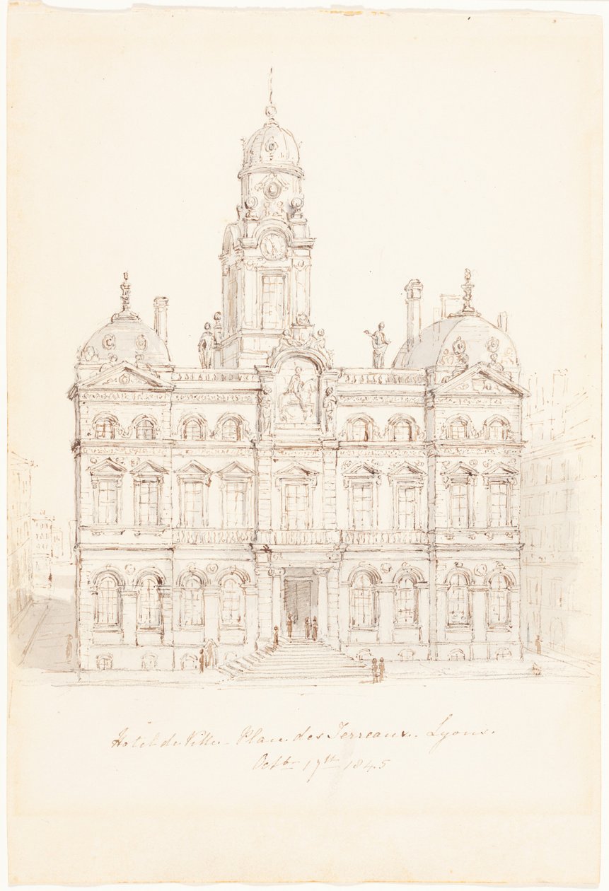 Hôtel de Ville, Place des Terreaux, Lyon von Robert Smirke