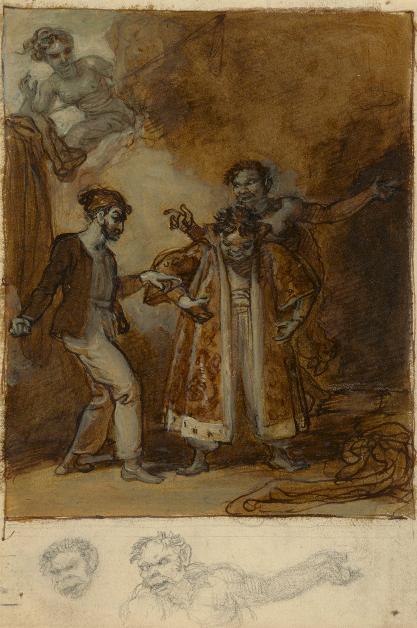 Stephano, Trinculo und Caliban mit Prosperos magischer Garderobe von Robert Smirke