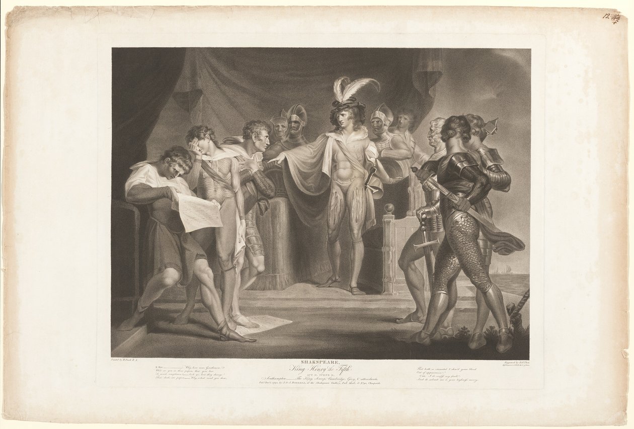 König Heinrich verurteilt Cambridge, Scroop und Northumberland von Robert Thew