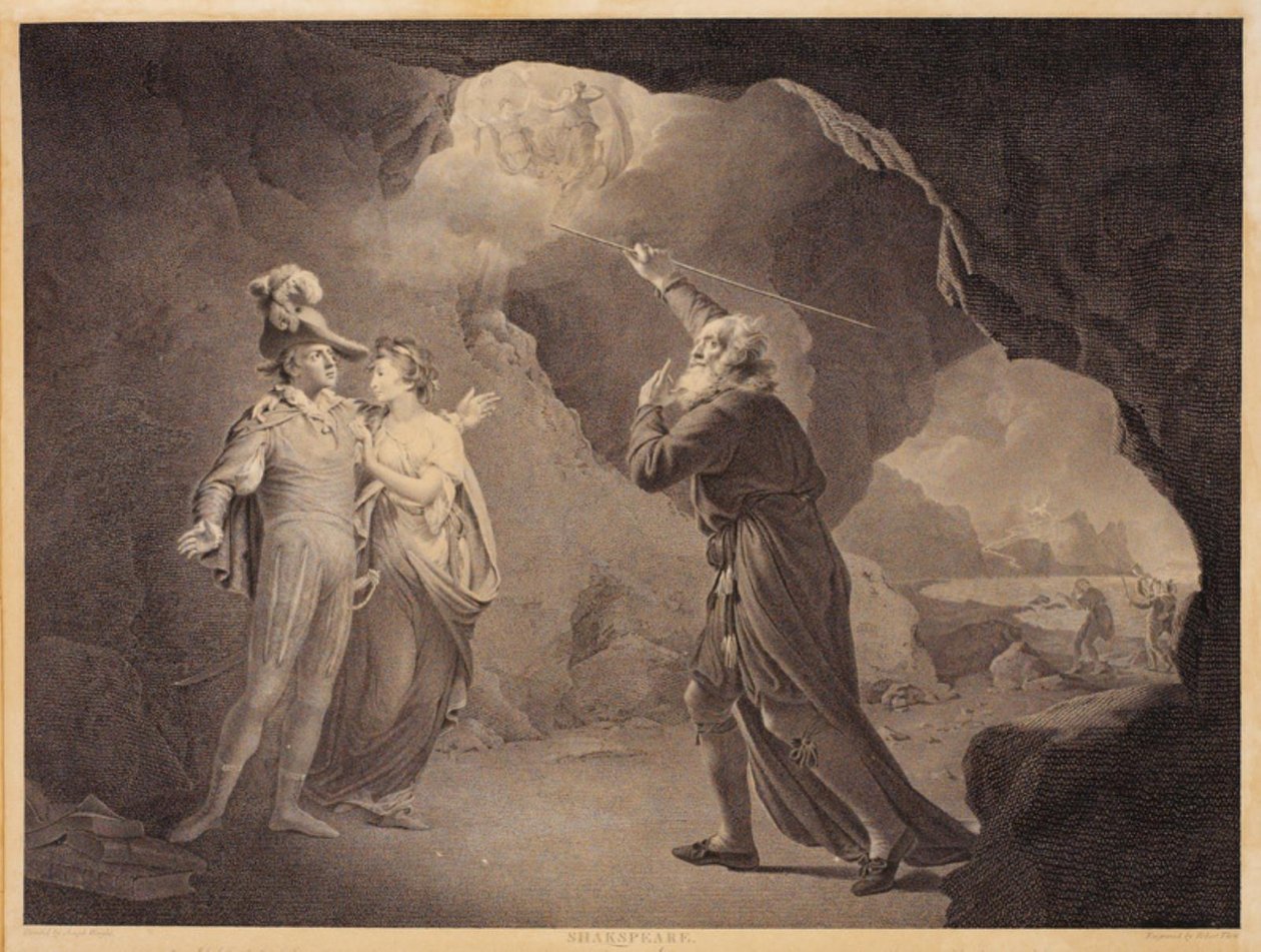 Prospero, Ferdinand und Miranda. Aus William Shakespeares "Der Sturm", 4. Akt, 1. Szene von Robert Thew