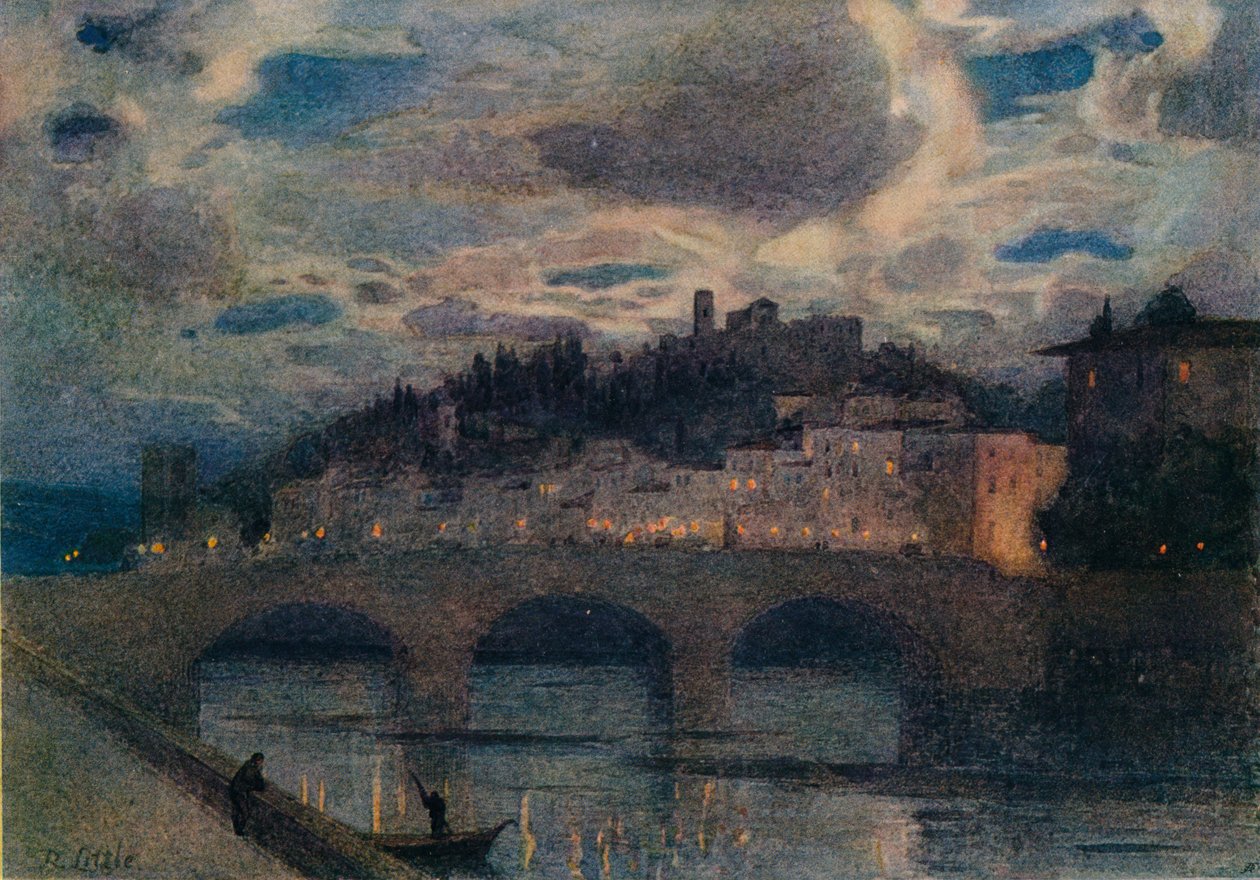 Mondlicht am Arno, Florenz, ca. 1907 von Robert W Little