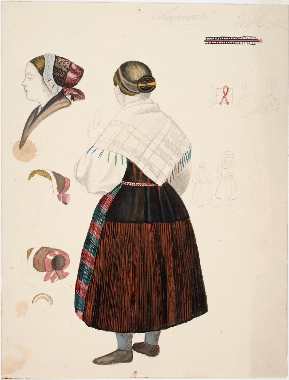 Studie eines Lappväter Bäuerinnenkleides von Robert Wilhelm Ekman
