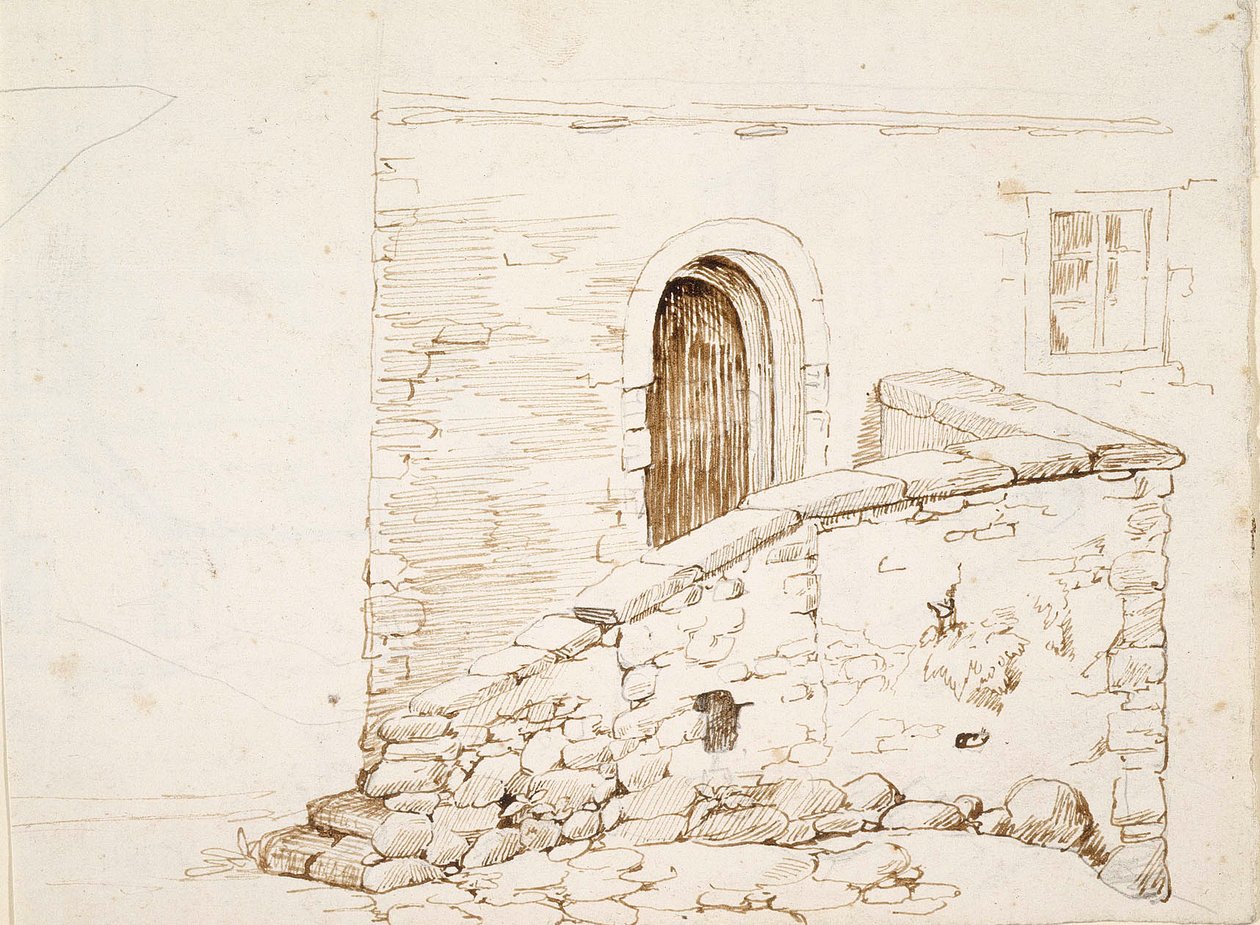 Italienische Hausmauer und Tür von Robert Wilhelm Ekman