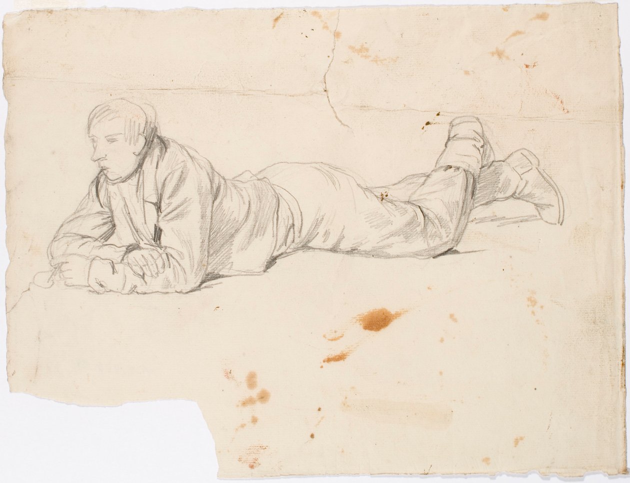 Auf dem Bauch liegender Junge von Robert Wilhelm Ekman