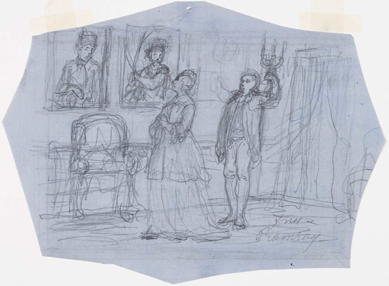 Frau Ramsay. Illustration zum Gedicht Matkamiehen näky aus Vänrikki Ståls Geschichten von Robert Wilhelm Ekman