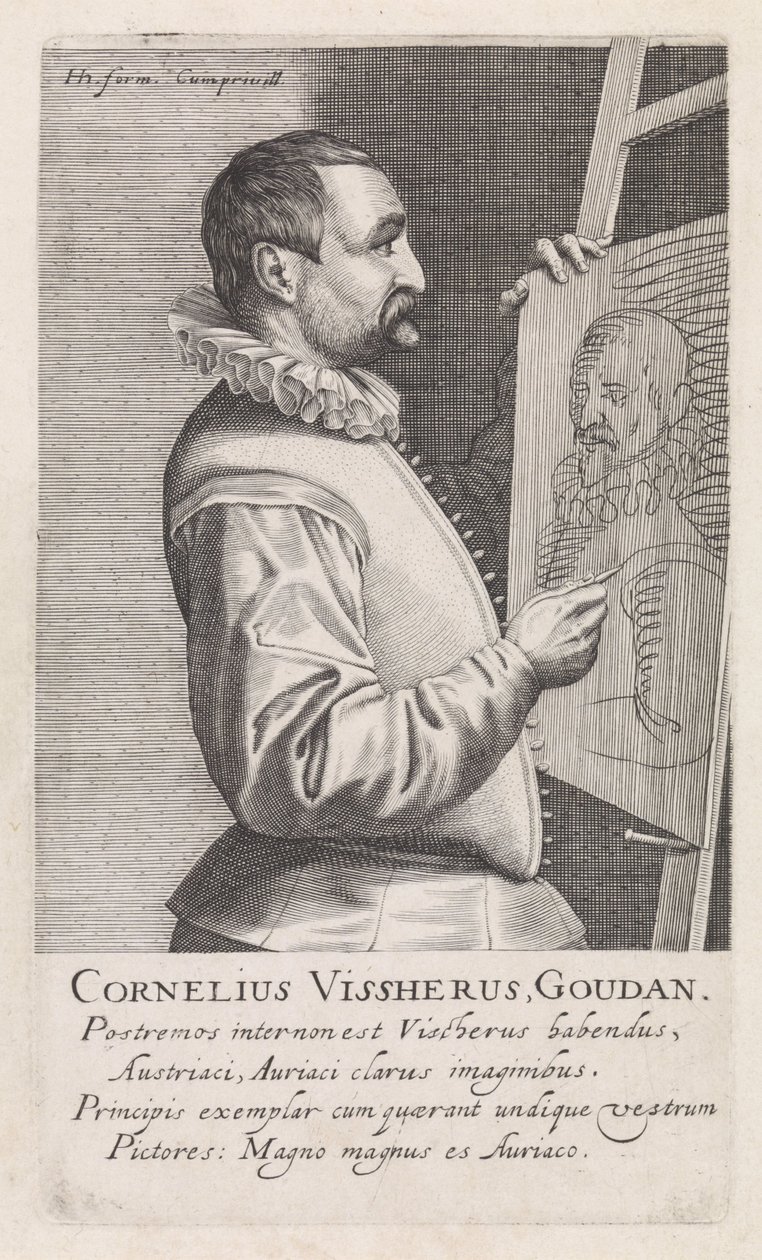 Porträt von Cornelis Visscher von Robert Willemsz de Baudous