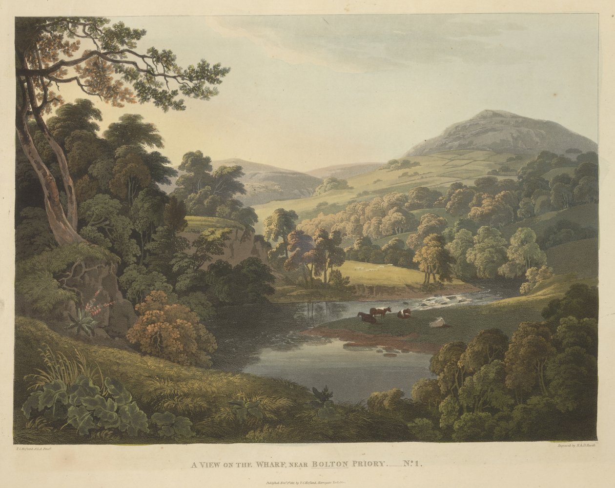 Ein Blick auf den Kai, in der Nähe von Bolton Priory von Robert the Elder Havell