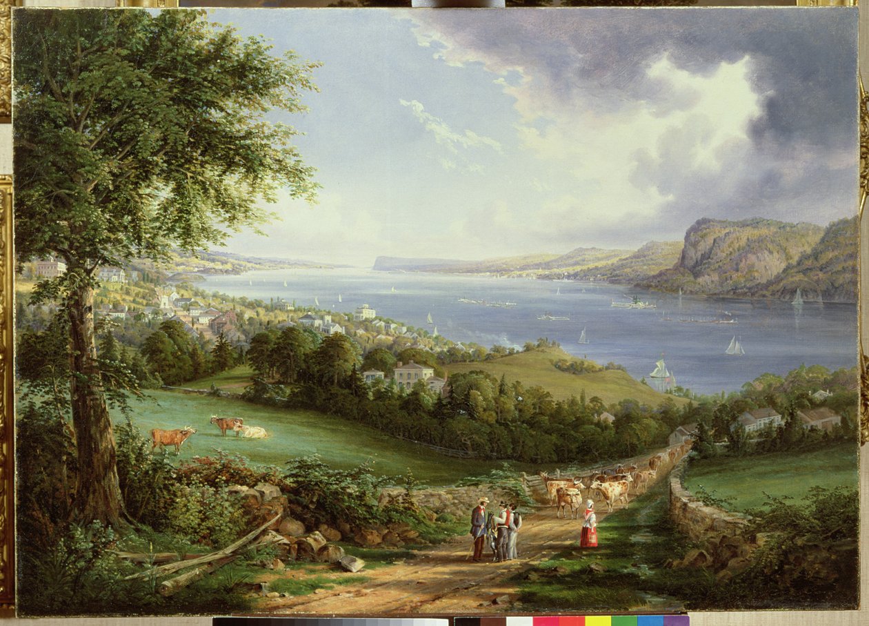 Blick auf den Hudson River in der Nähe von Sing Sing, New York, ca. 1850 von Robert the Younger Havell