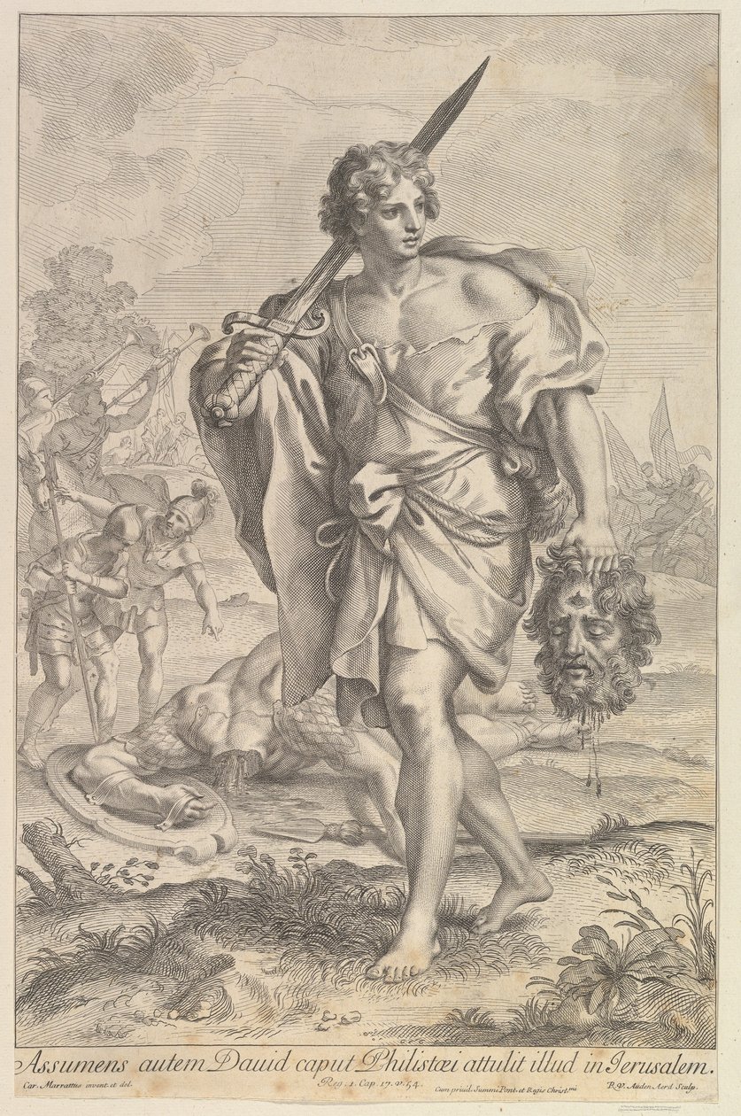 David mit dem Kopf von Goliath, 1680-1743 von Robert van Audenaerde