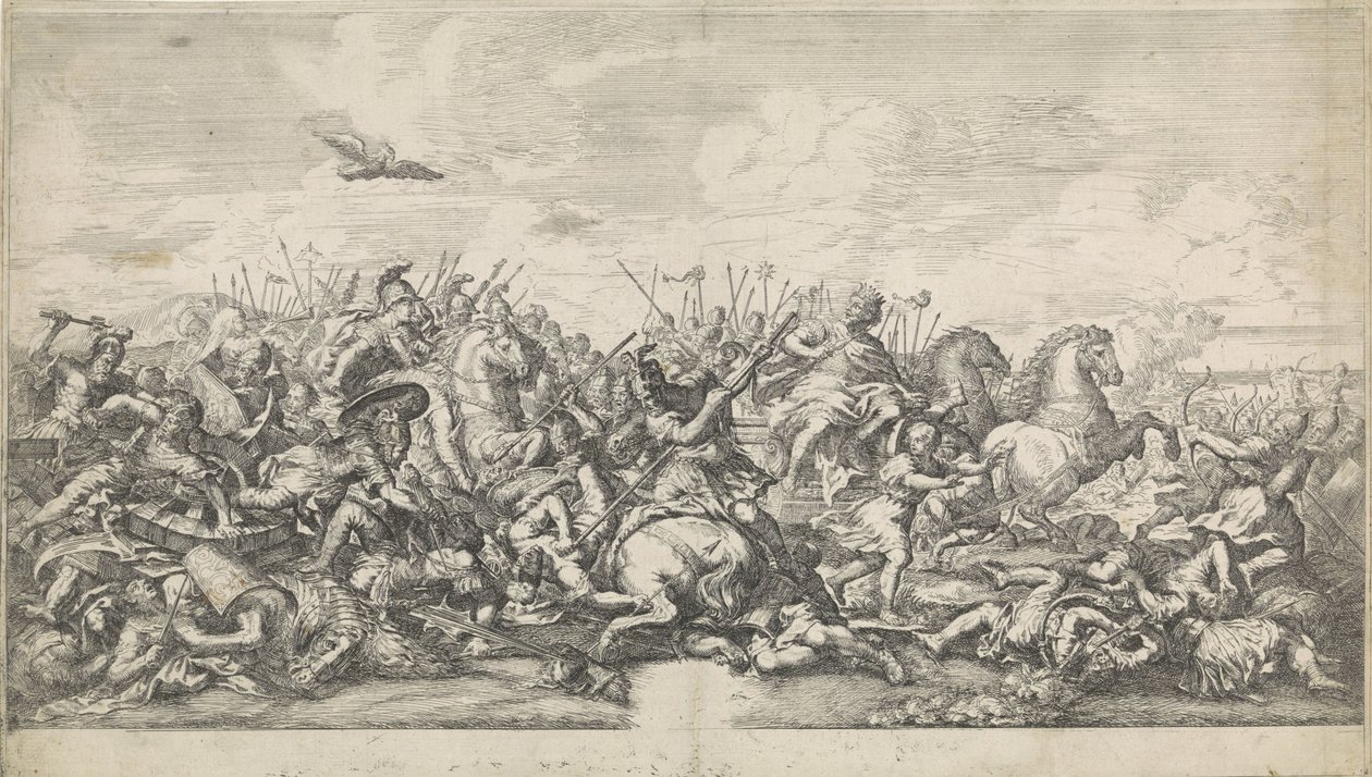 Kampf zwischen Alexander dem Großen und Darius III von Robertus de Mol