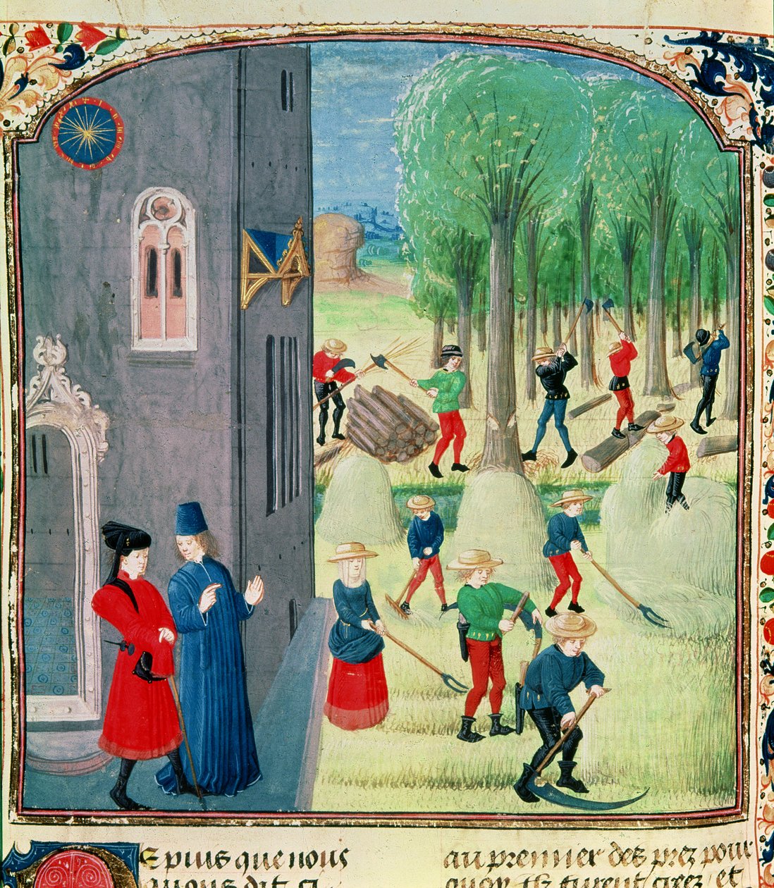 Ms. Lat 1173 Heuernte und Holzhacken, aus den Stunden von Charles d