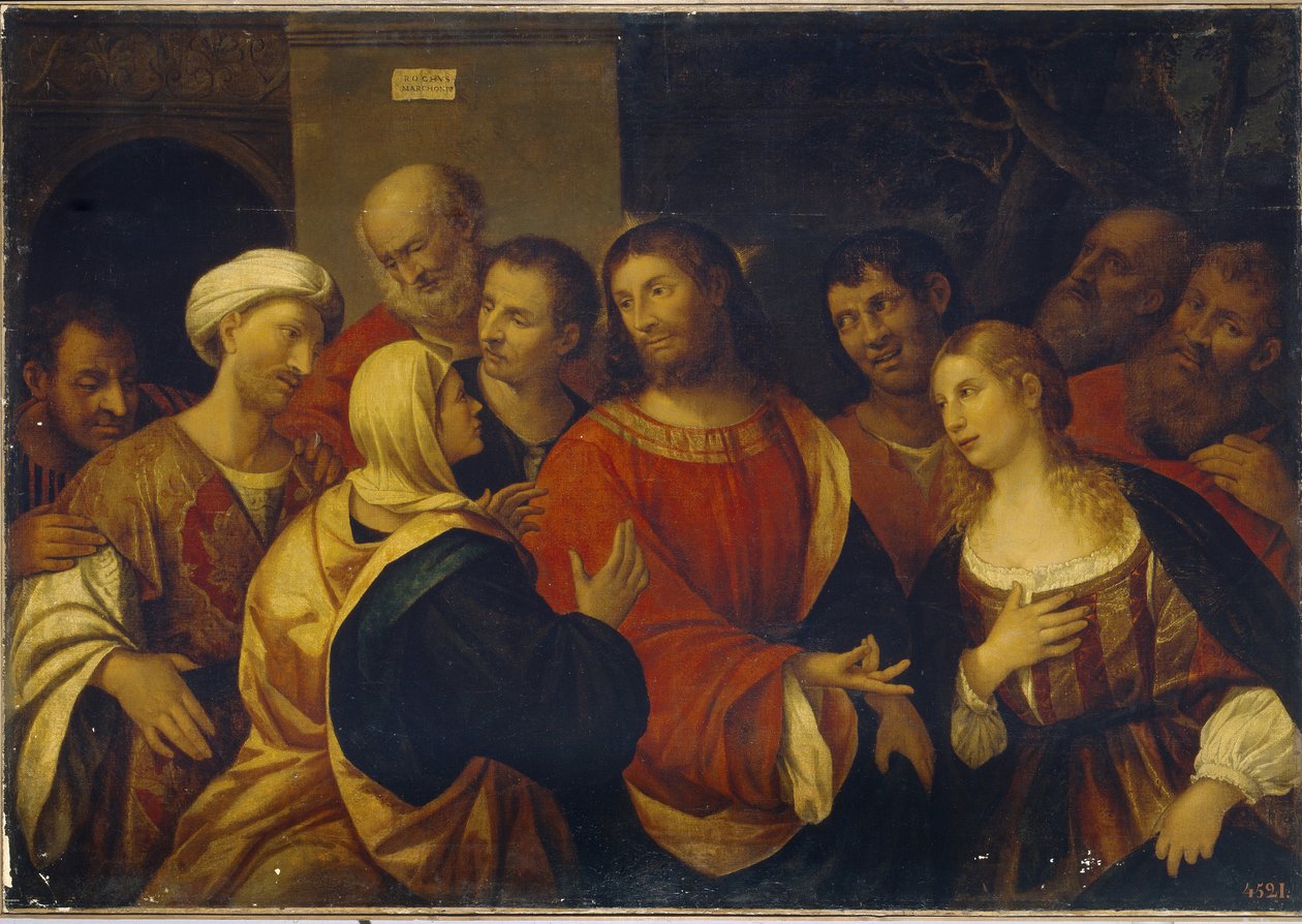 Christus im Hause von Martha und Maria von Rocco Marconi