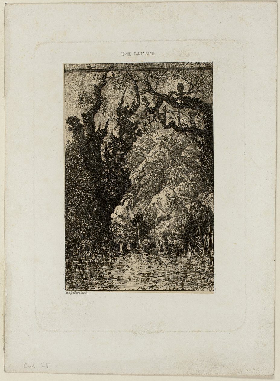 Der Tod und die junge Mutter, aus Revue Fantaisiste von Rodolphe Bresdin