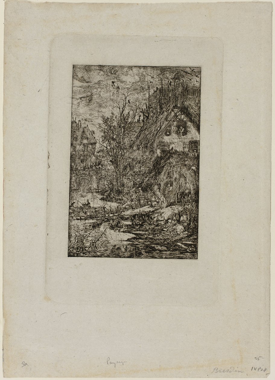Ein Dorf betreten, aus Revue Fantaisiste von Rodolphe Bresdin