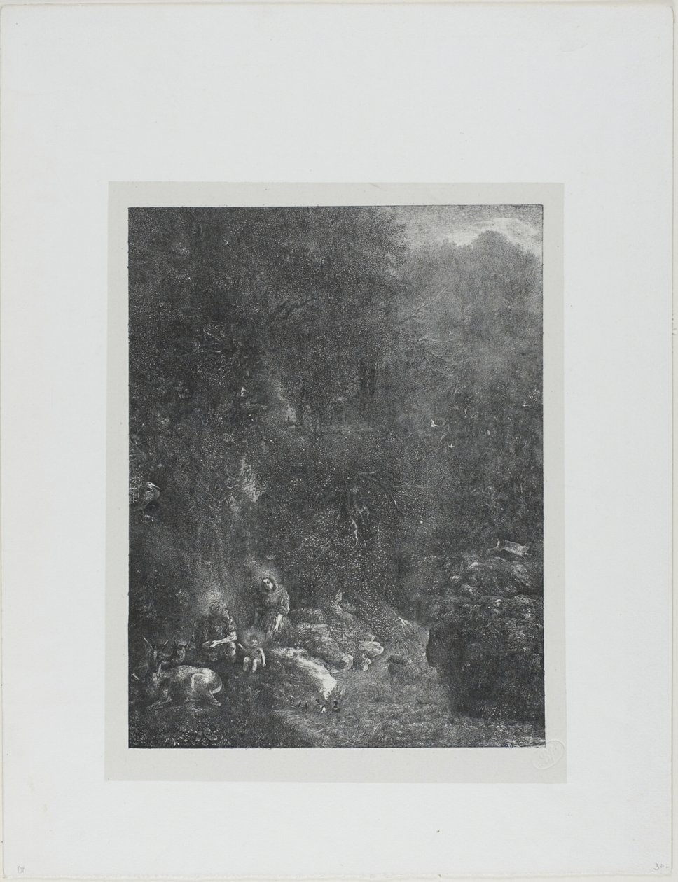 Die Heilige Familie mit Hirsch von Rodolphe Bresdin