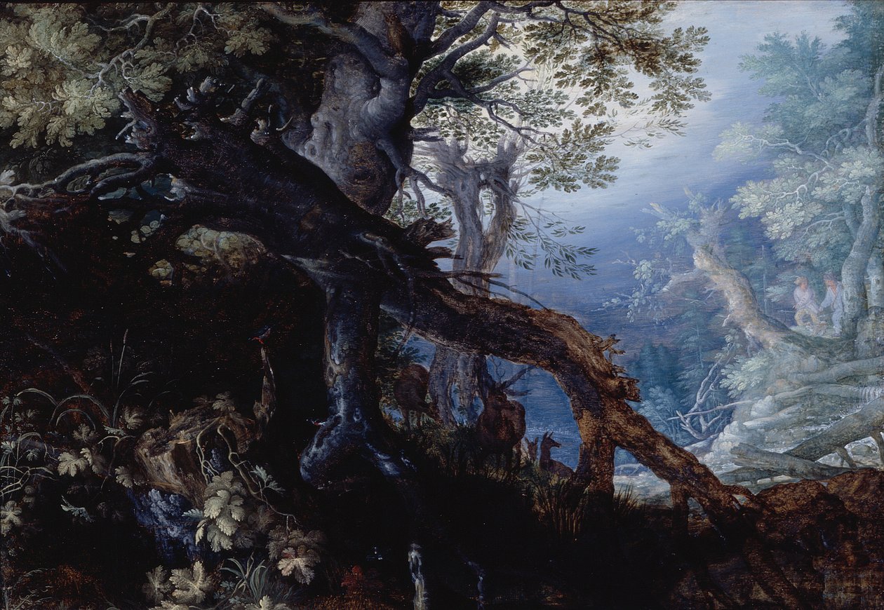 Wald mit Hirschen, um 1608-10 von Roelandt Jacobsz. Savery