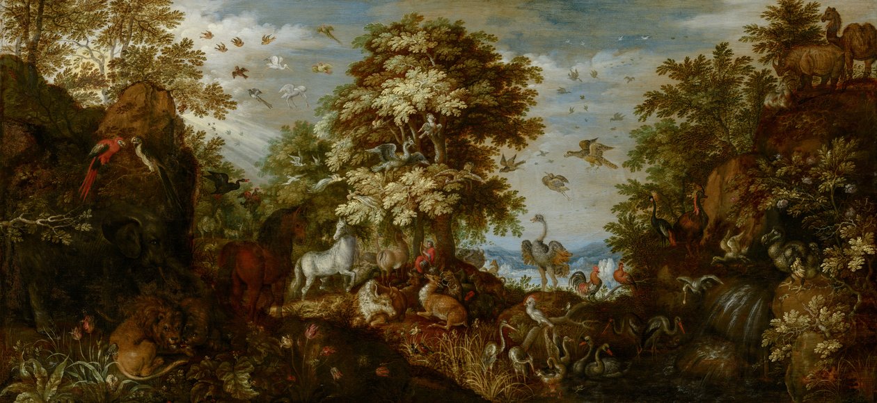 Orpheus bezaubert die Tiere mit seiner Musik, 1627 von Roelandt Jacobsz. Savery