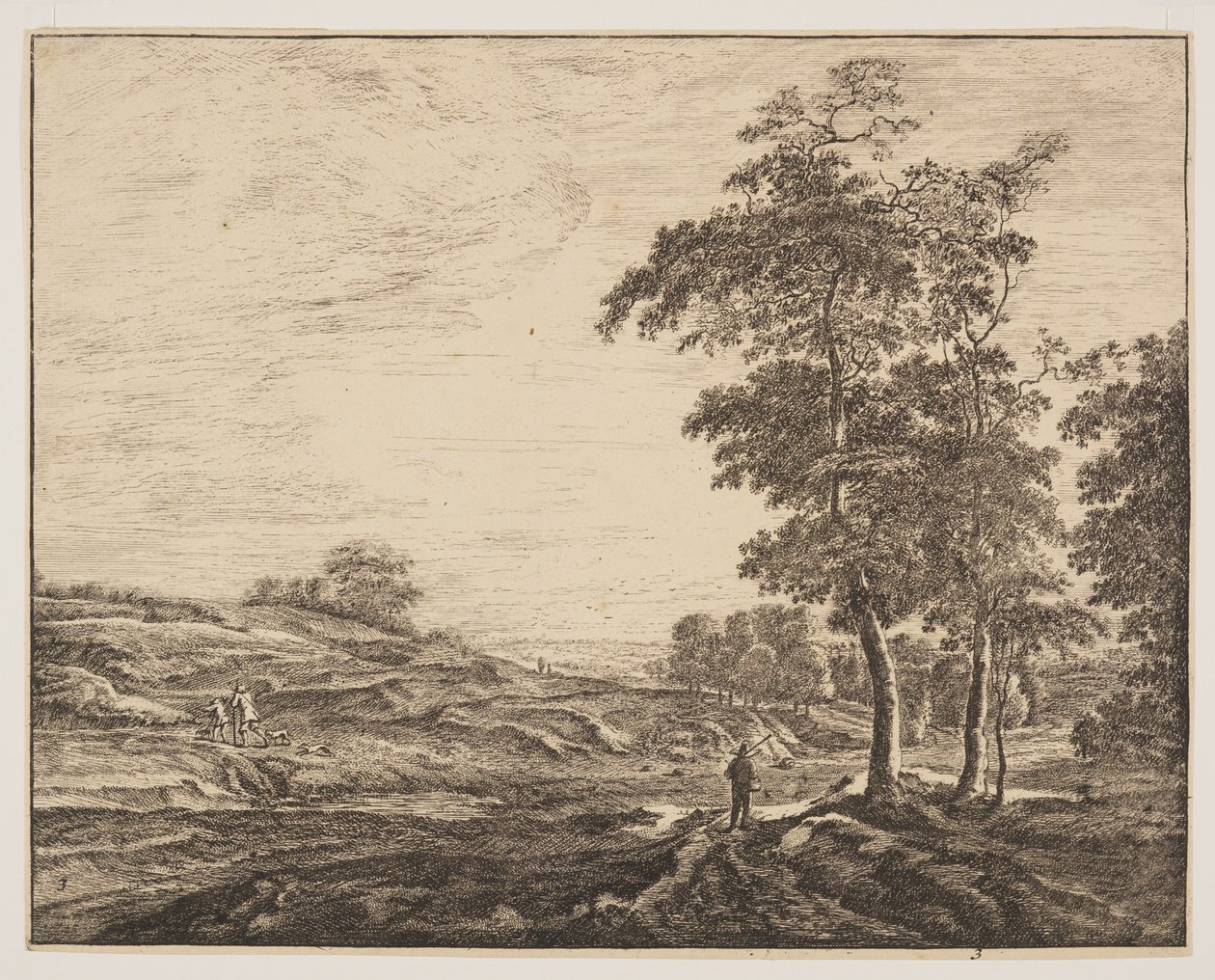 Nr. 3, aus Sechs Ansichten im Wald von Den Haag von Roelant Roghman