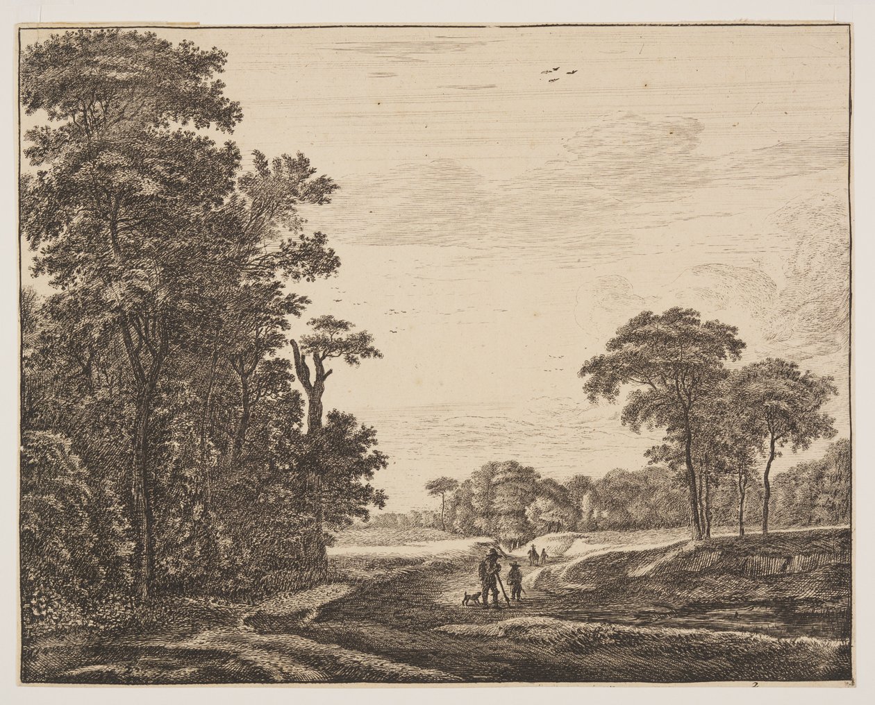 Platte 2, aus Sechs Ansichten im Wald von Den Haag von Roelant Roghman