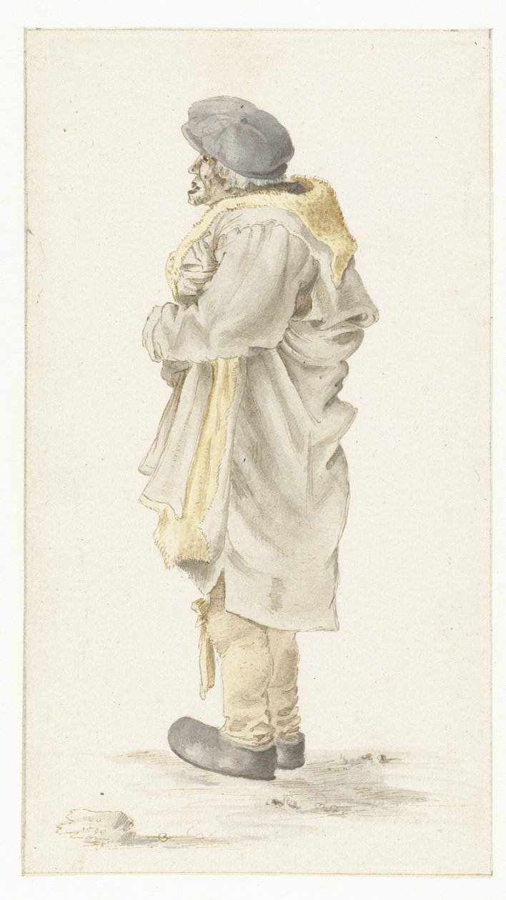 Stehender Mann in einem mit Pelz gefütterten Mantel von Roelant Savery