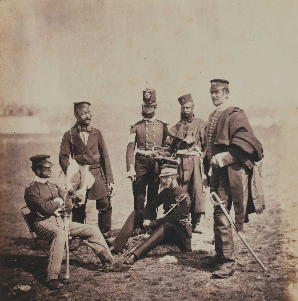 Brigadegeneral Charles Thomas Van Straubenzee (1812-92) und Offiziere der Buffs, aus einem Album mit 52 Fotografien im Zusammenhang mit dem Krimkrieg, 1855 von Roger Fenton