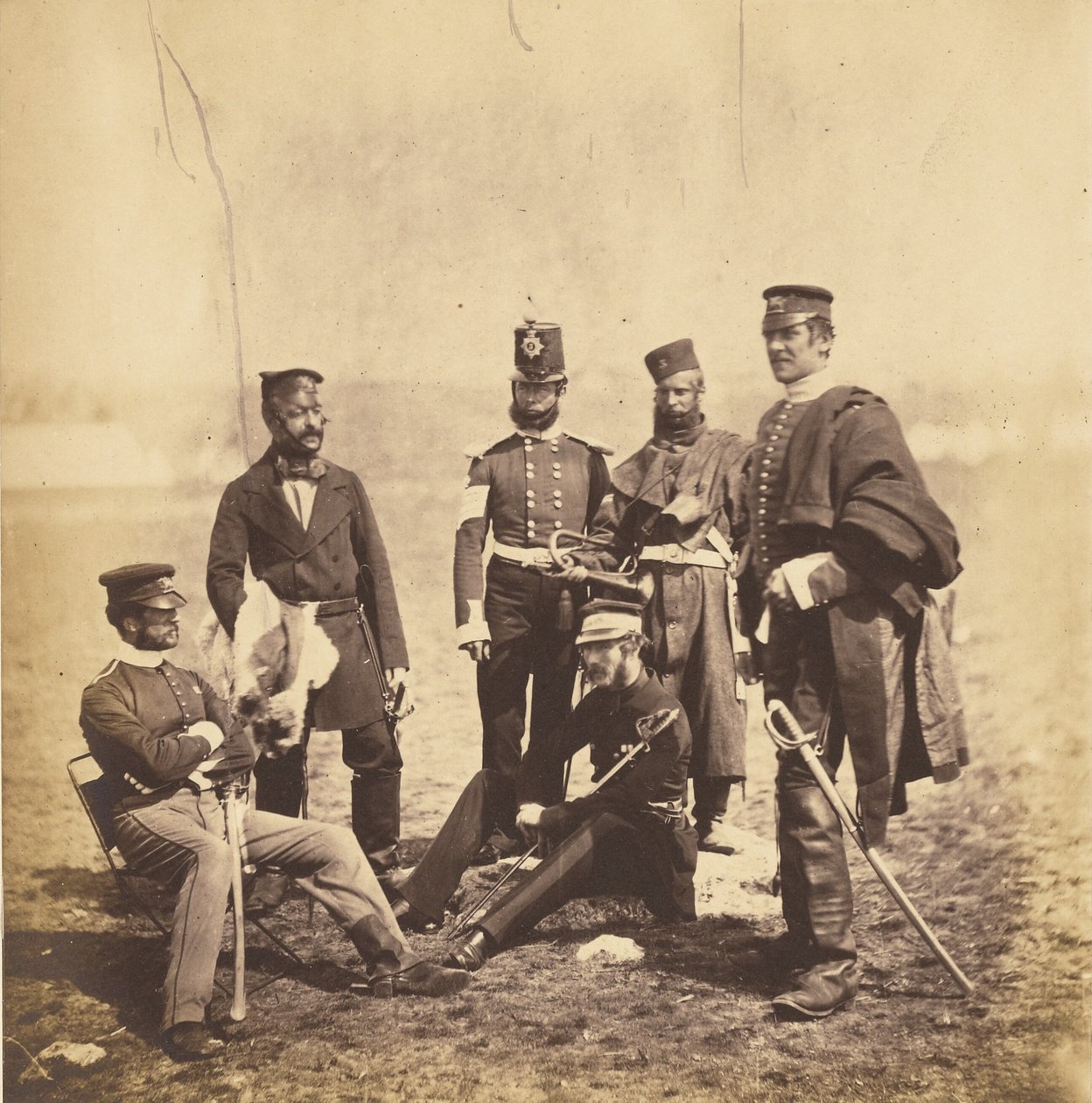 Brigadegeneral Van Straubenzee und Offiziere der Buffs von Roger Fenton