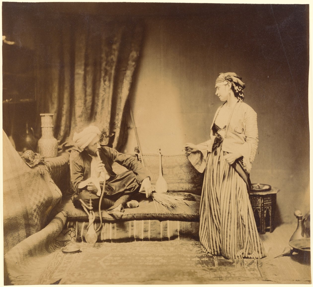 Raucher und tanzendes Mädchen von Roger Fenton