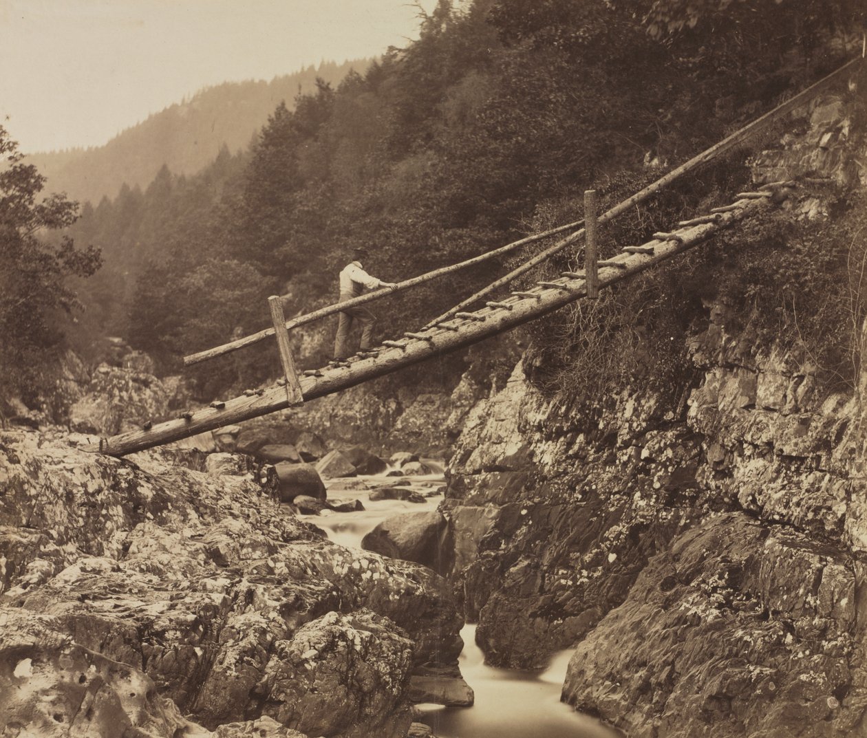 Die Brücke der Bergleute, am Llugwy, Nordwales von Roger Fenton